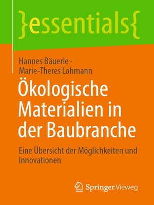 cover image of Ökologische Materialien in der Baubranche